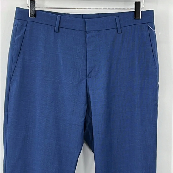 Hugo Boss Slim Fit Virgin Wool Flat Front Suit Pants in Blue - NWOT - Size 30 - Picture 2 of 8